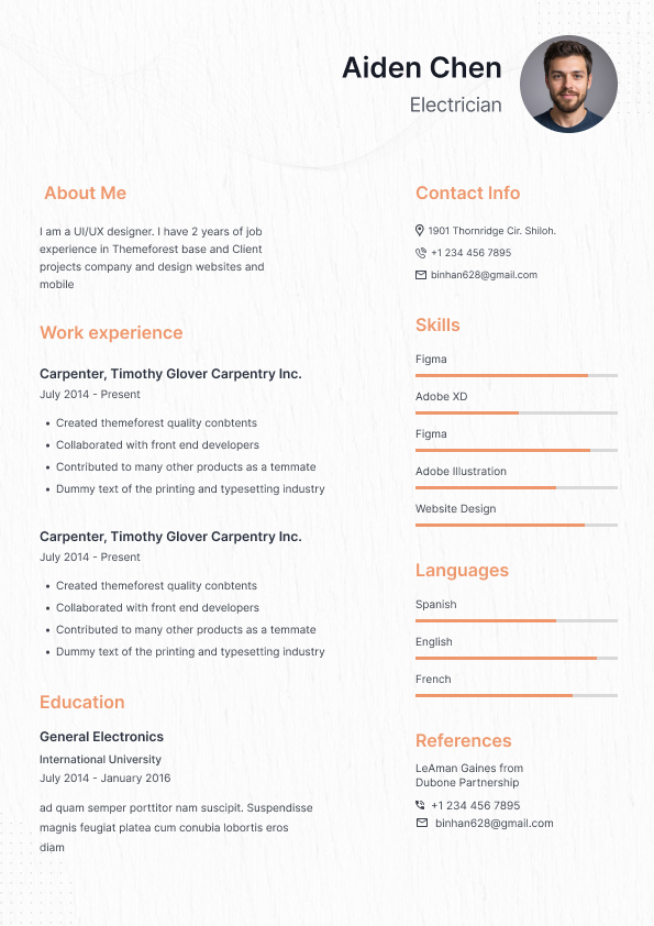 Resume Template Halo